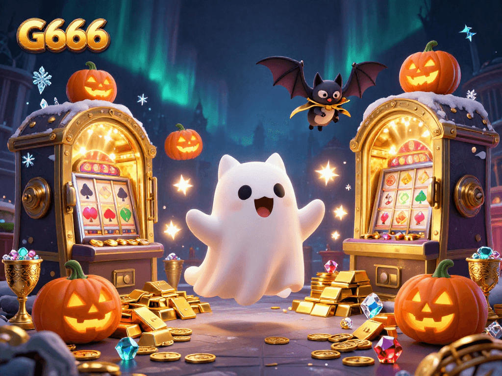 Experience thrilling gameplay at G666 with illuminated games and mystical characters in a haunted casino.