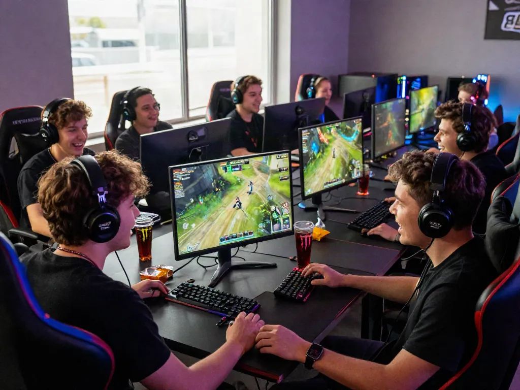 Garuda404 gaming session with players engaged and vibrant gaming setup.