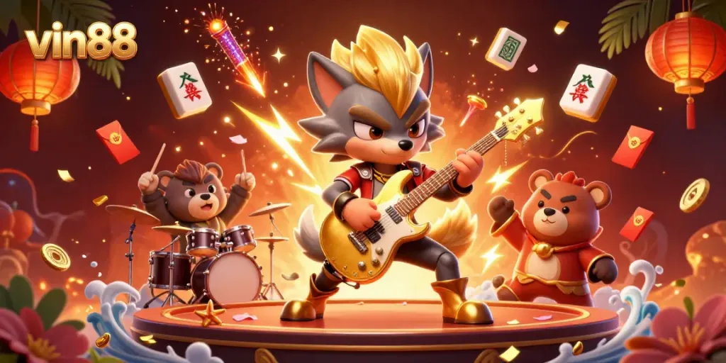 Experience thrilling gameplay at vin88 with a vibrant casino scene featuring exciting characters and elements.