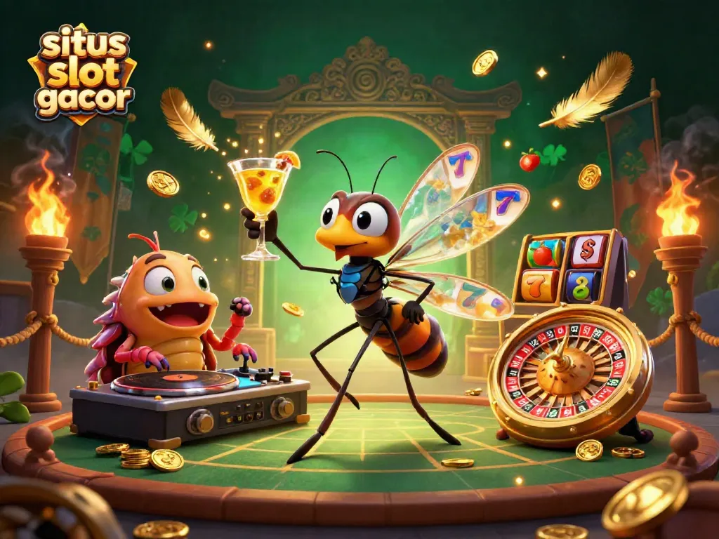 Engage with situs slot gacor through a vibrant scene showcasing a unique casino art piece.