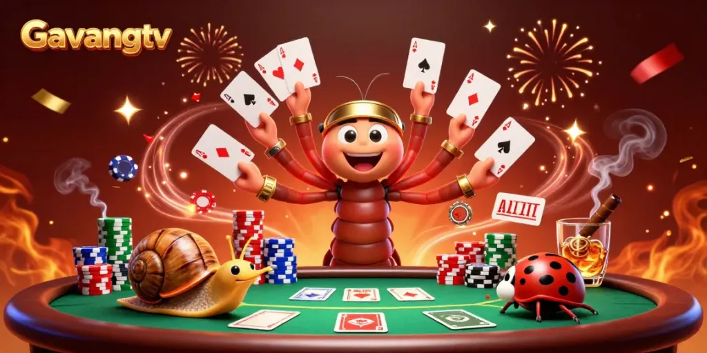 Experience dynamic gameplay with Gavangtv's cartoon dealer and high-roller in action.