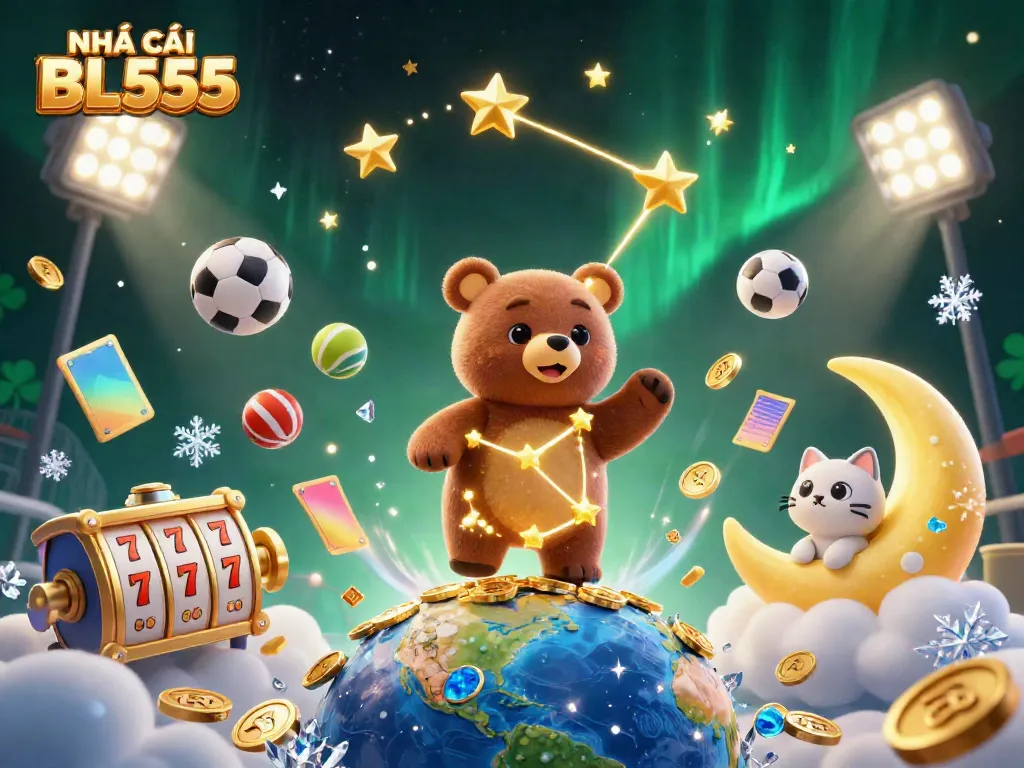 Engage with NHÀ CÁI BL555's dynamic online casino experience featuring vibrant graphic elements.