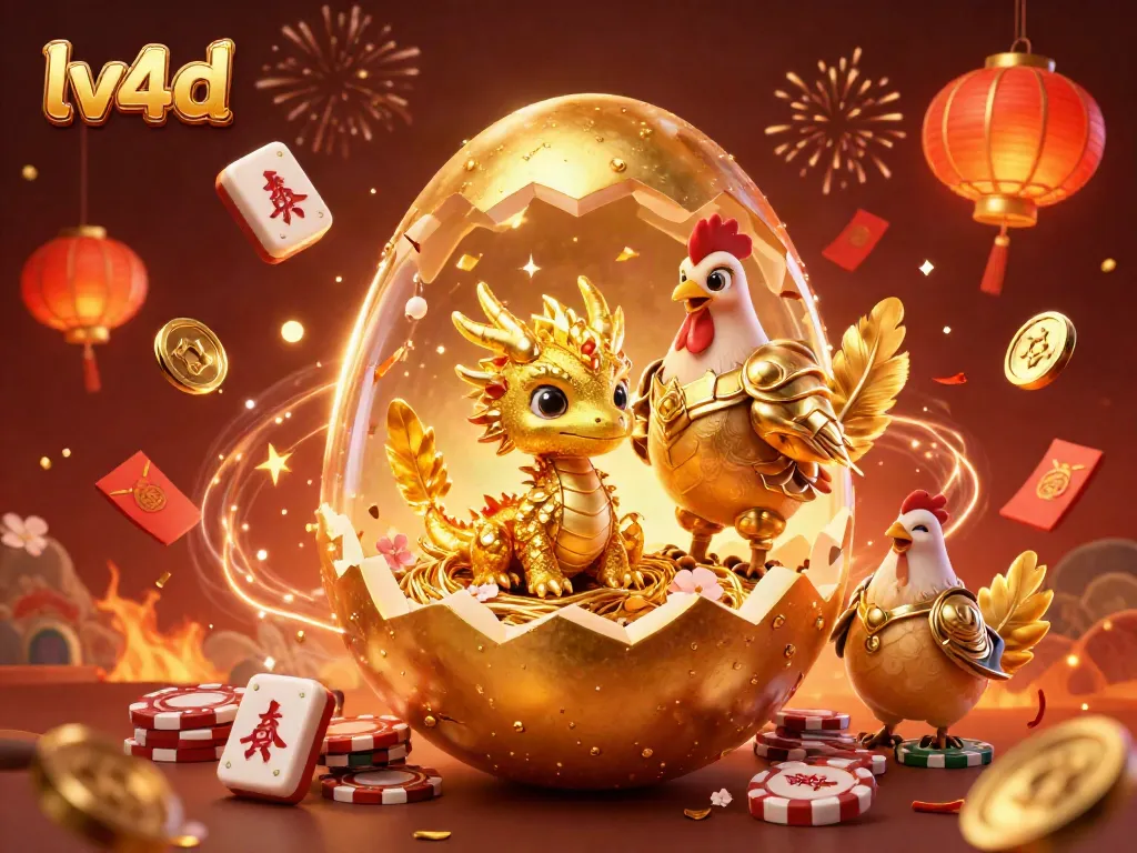 Experience thrilling gaming with lv4d's magical dragon and poker chips in a vibrant casino scene.