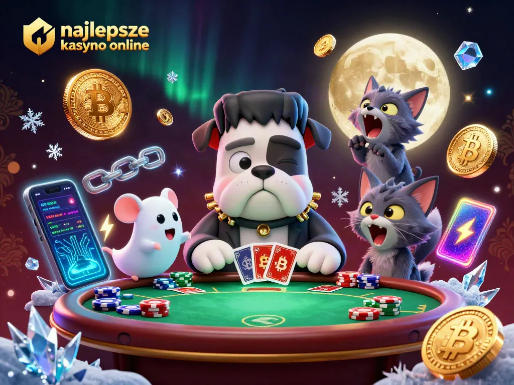 Join the fun at najlepsze kasyno online with a poker showdown featuring Frankenstein bulldog and friends.