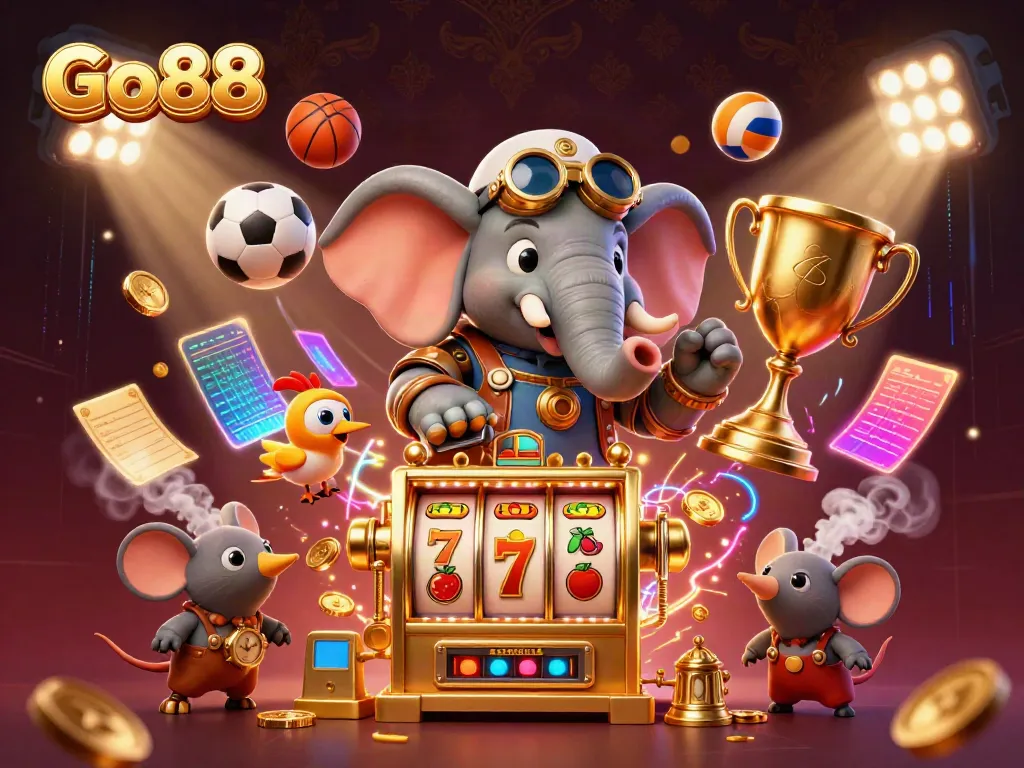 Experience thrilling gameplay with Go88's exciting slot machines and animated characters.