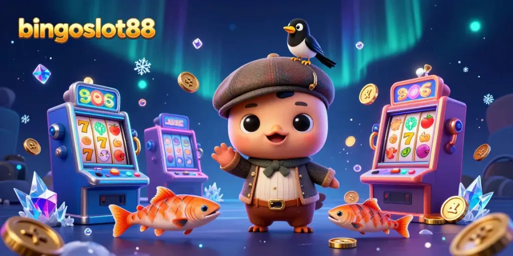 Menangkan jackpot di bingoslot88 dengan simbol slot dan koin emas bersinar