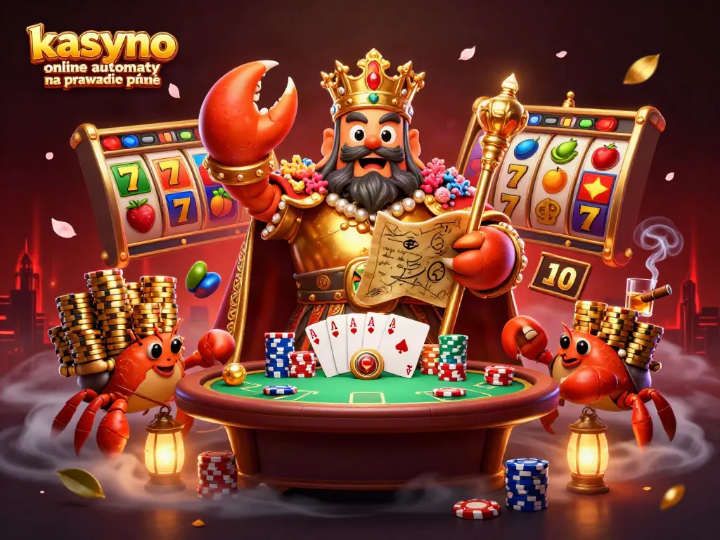 Play kasyno online automaty na prawdziwe pieniądze with vibrant 3D characters surrounded by slot machines and poker elements.