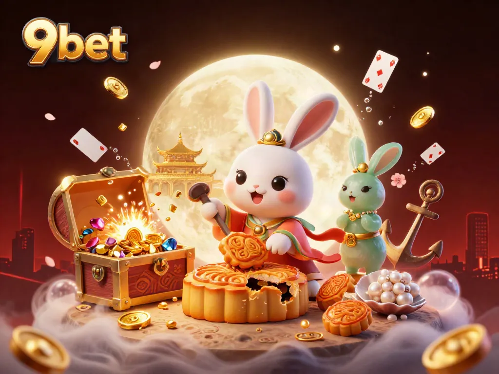 Engage with the vibrant world of gaming at 9bet, featuring rich 3D illustrations of exciting casino elements.