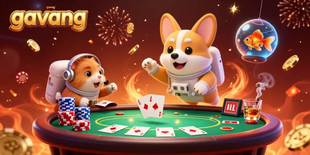 Experience the thrilling gambling action at Gavang with this vibrant space-themed casino scene.