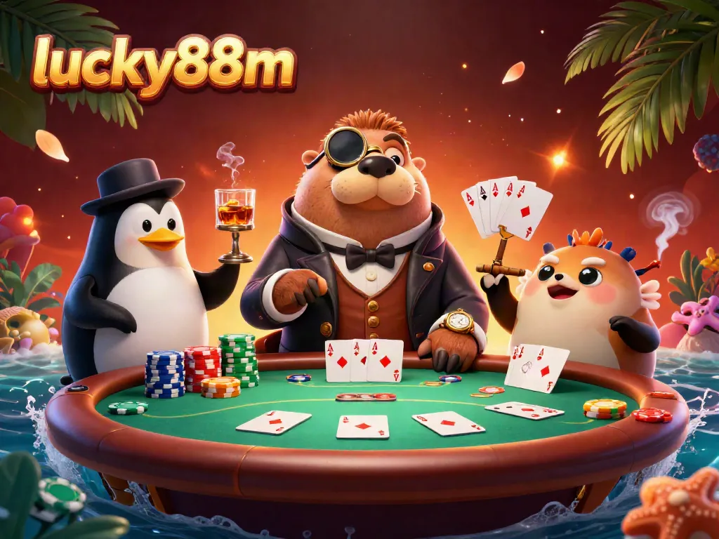 Players enjoy a thrilling poker game at lucky88m's underwater casino