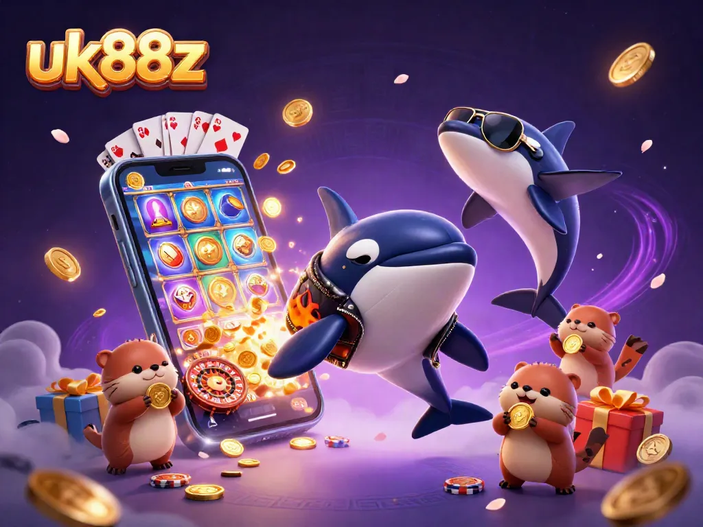 Experience thrilling gaming at uk88z with orca and sea life in a vibrant casino scene