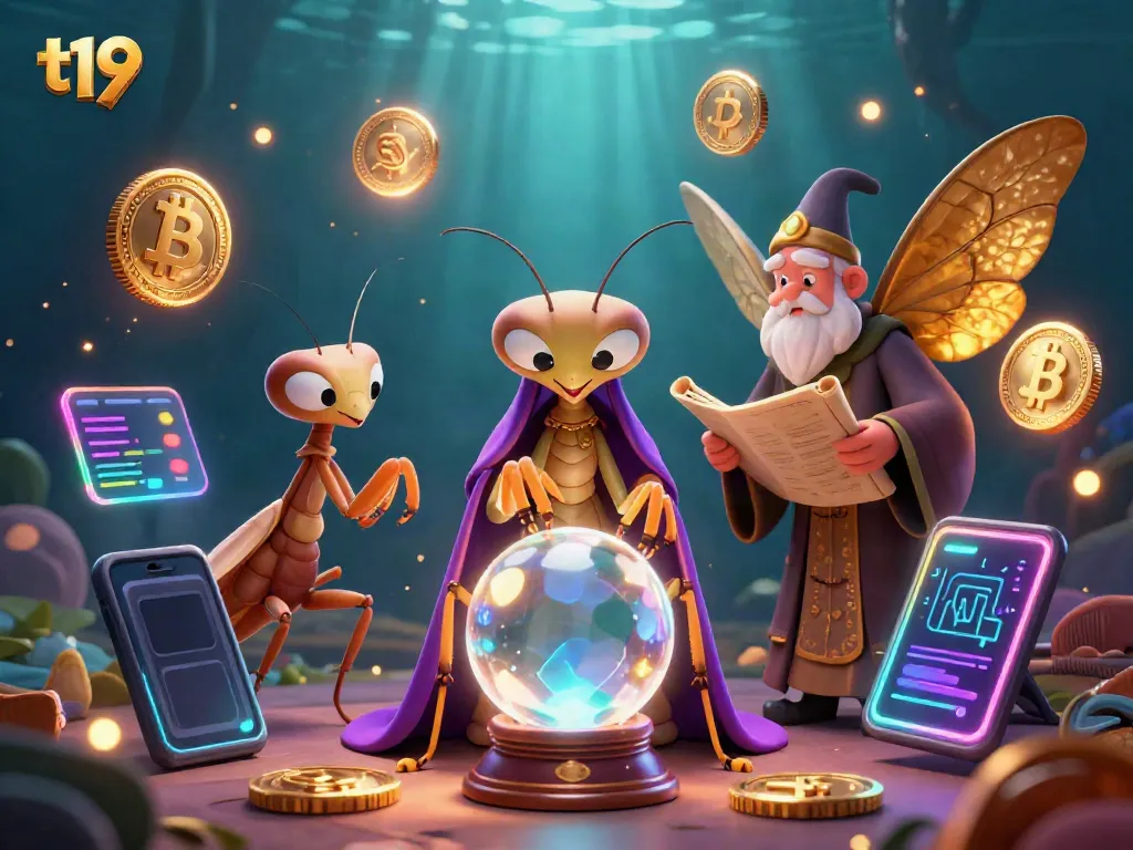 Experience the excitement of t19 with unique characters and vibrant casino elements in this 3D illustration.