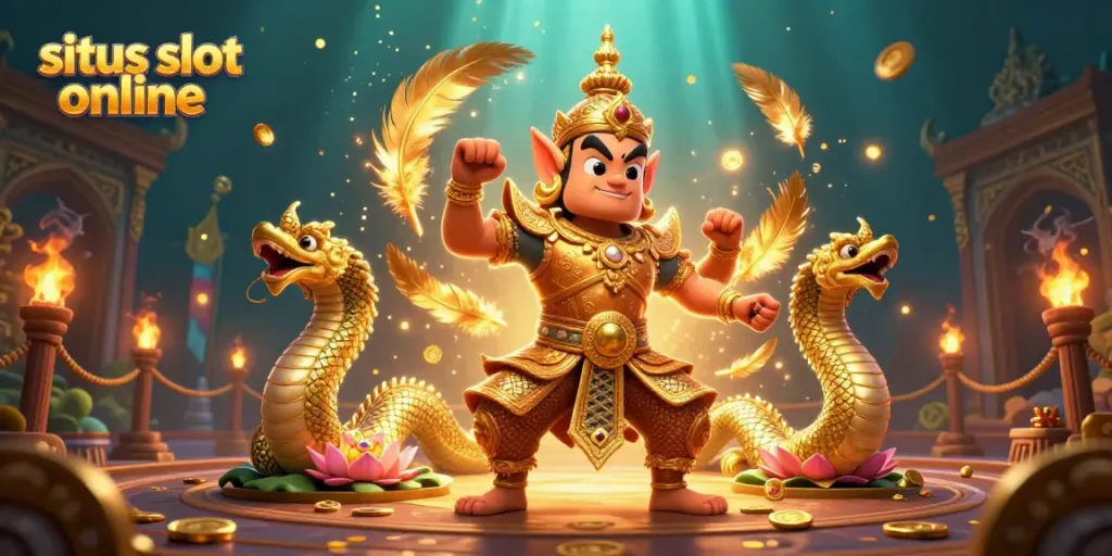 Permainan situs slot online yang menghadirkan atmosfer hiburan dengan tampilan memikat dan elemen ceria.