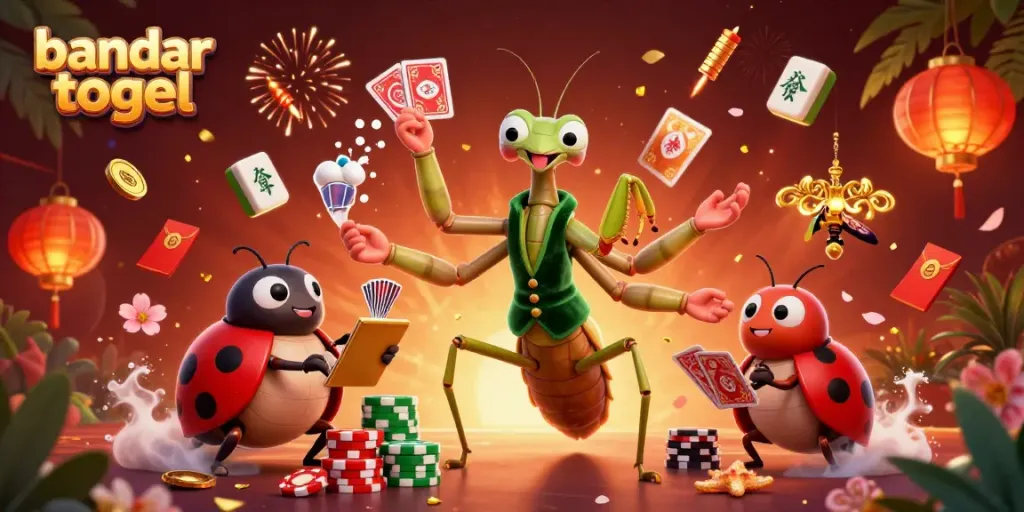Permainan bandar togel yang menarik dengan karakter dan elemen kasino vibran, menciptakan suasana layaknya kasino online.