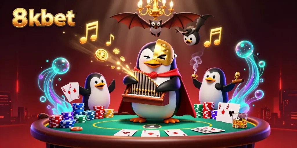 Experience the thrill of 8xbet online gaming with our vibrant, animated casino scene.