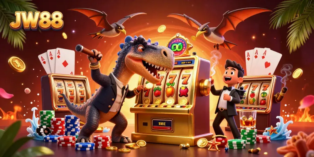 JW88 spins a whimsical slot machine, adding excitement and winning potential