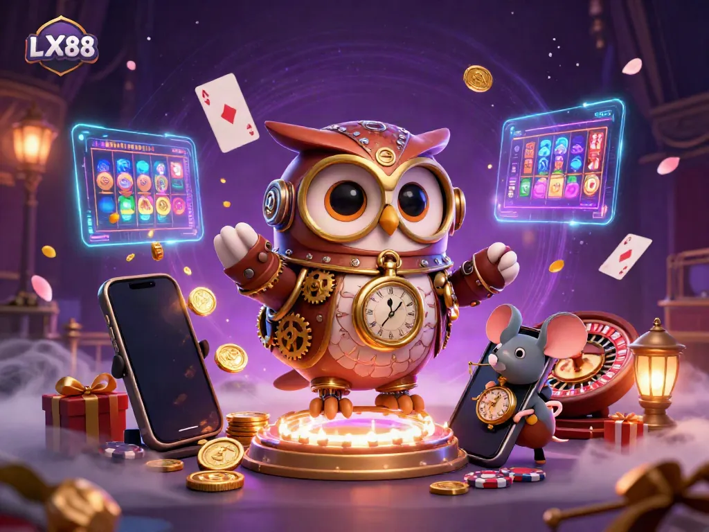 Experience thrilling gaming moments at LX88 with vibrant casino characters, games, and rich visuals.