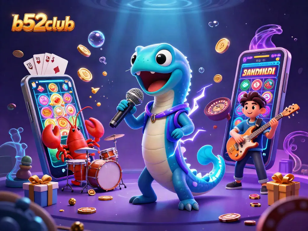 Experience the vibrant underwater show at b52club, where a DJ eel and a musical band entertain with slots and poker.