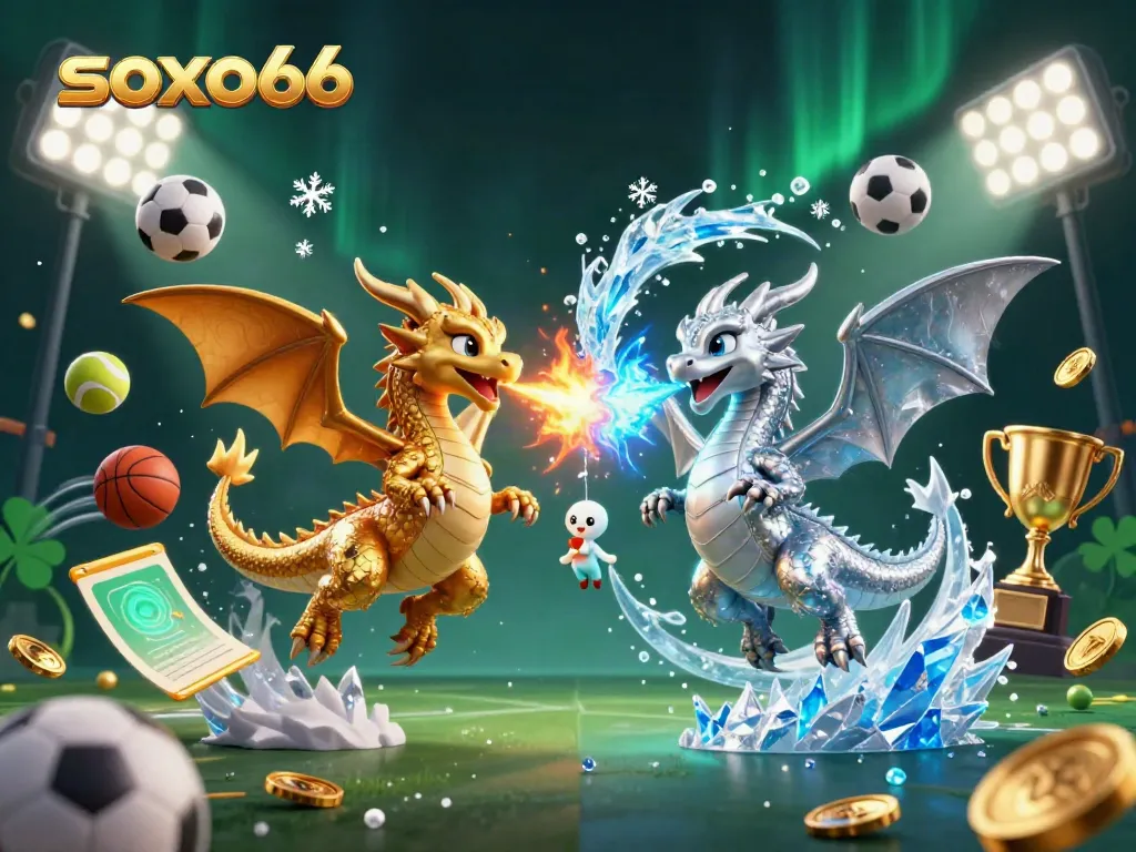 Experience vibrant soxo66 dragon casino action with dynamic sports elements and a yin-yang theme.