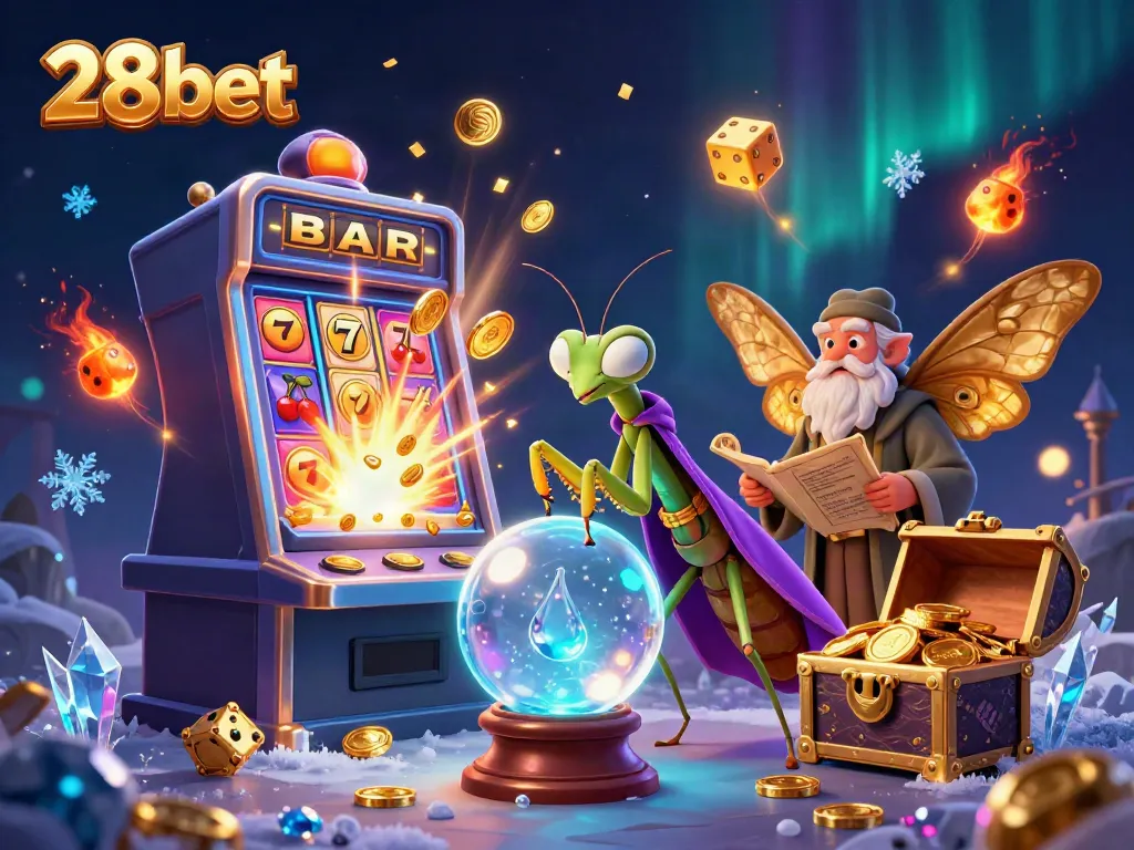Experience thrilling gameplay with 28bet in a vibrant, 3D casino scene filled with excitement.