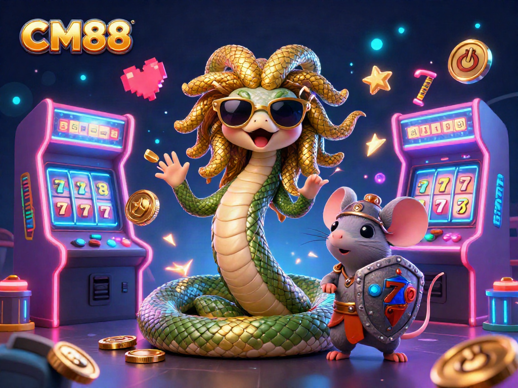 Experience the excitement of CM88 with this vibrant 3D casino illustration showcasing unique gaming elements.
